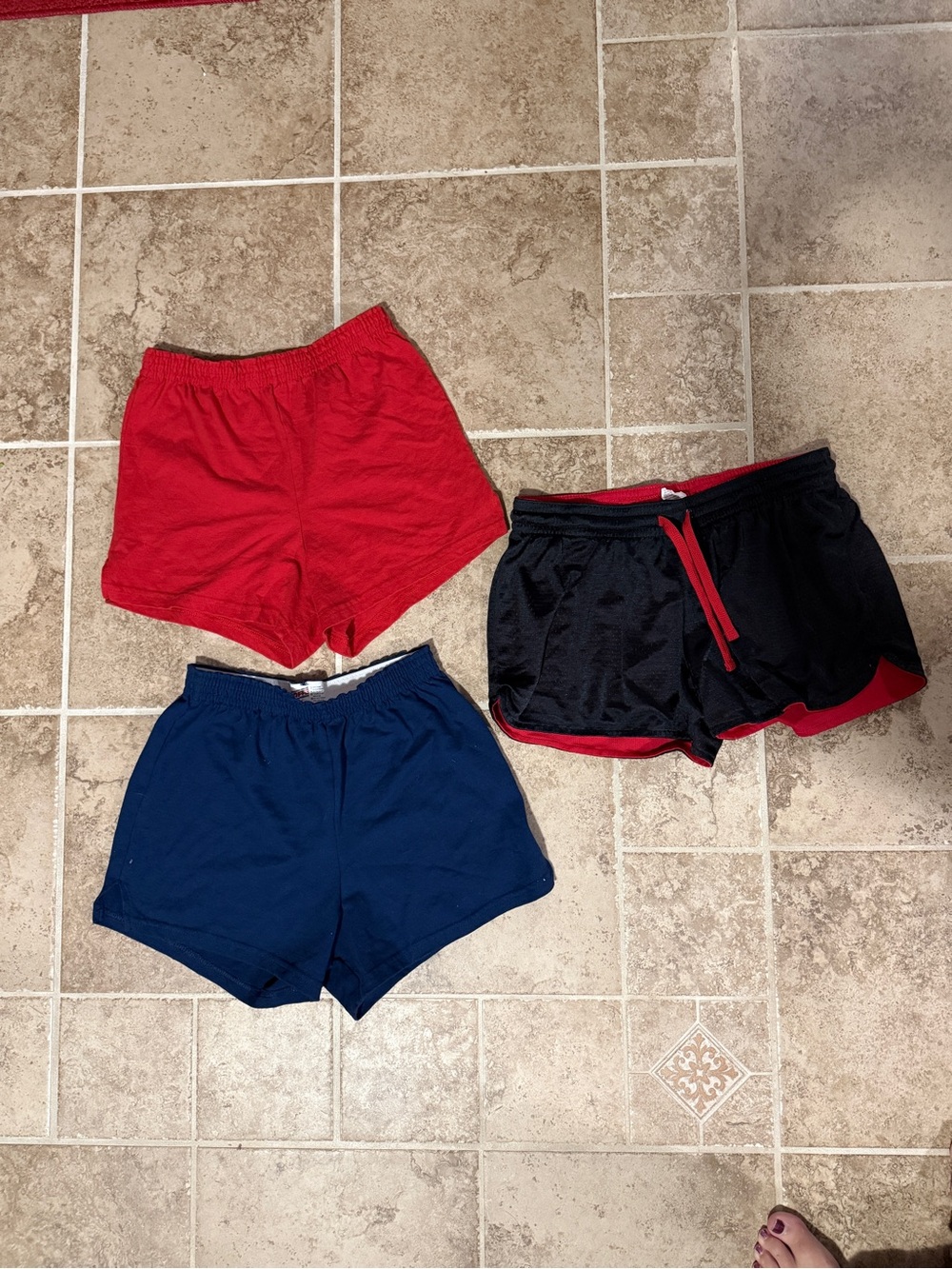 Athletic Shorts Pack - Red, Navy & Black